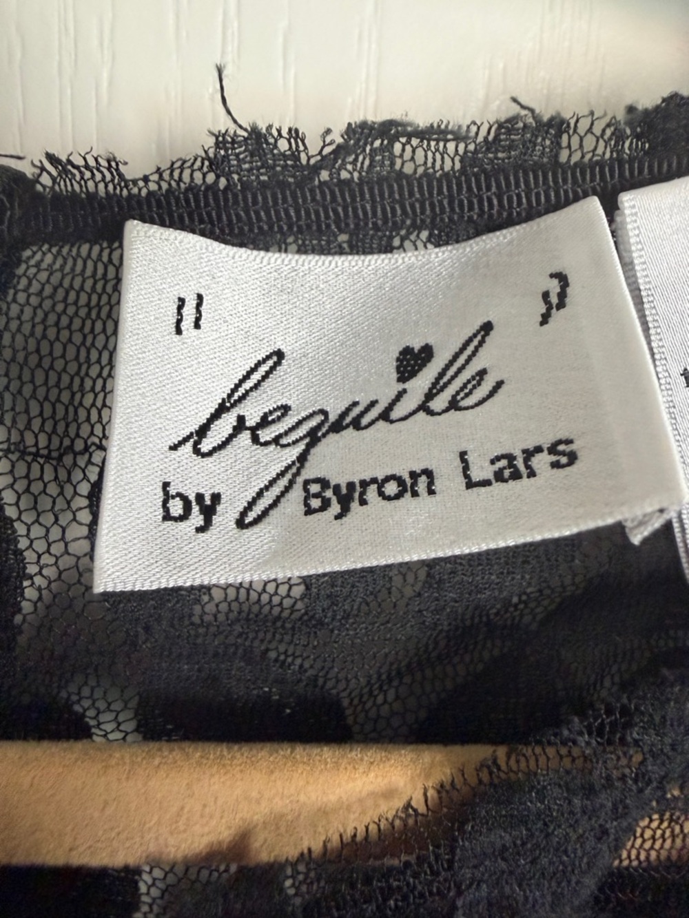 Beguile by Byron Lars Black Lace Sheath Dress 4P Floral Mesh Fitted Dark Romance - Picture 8 of 11